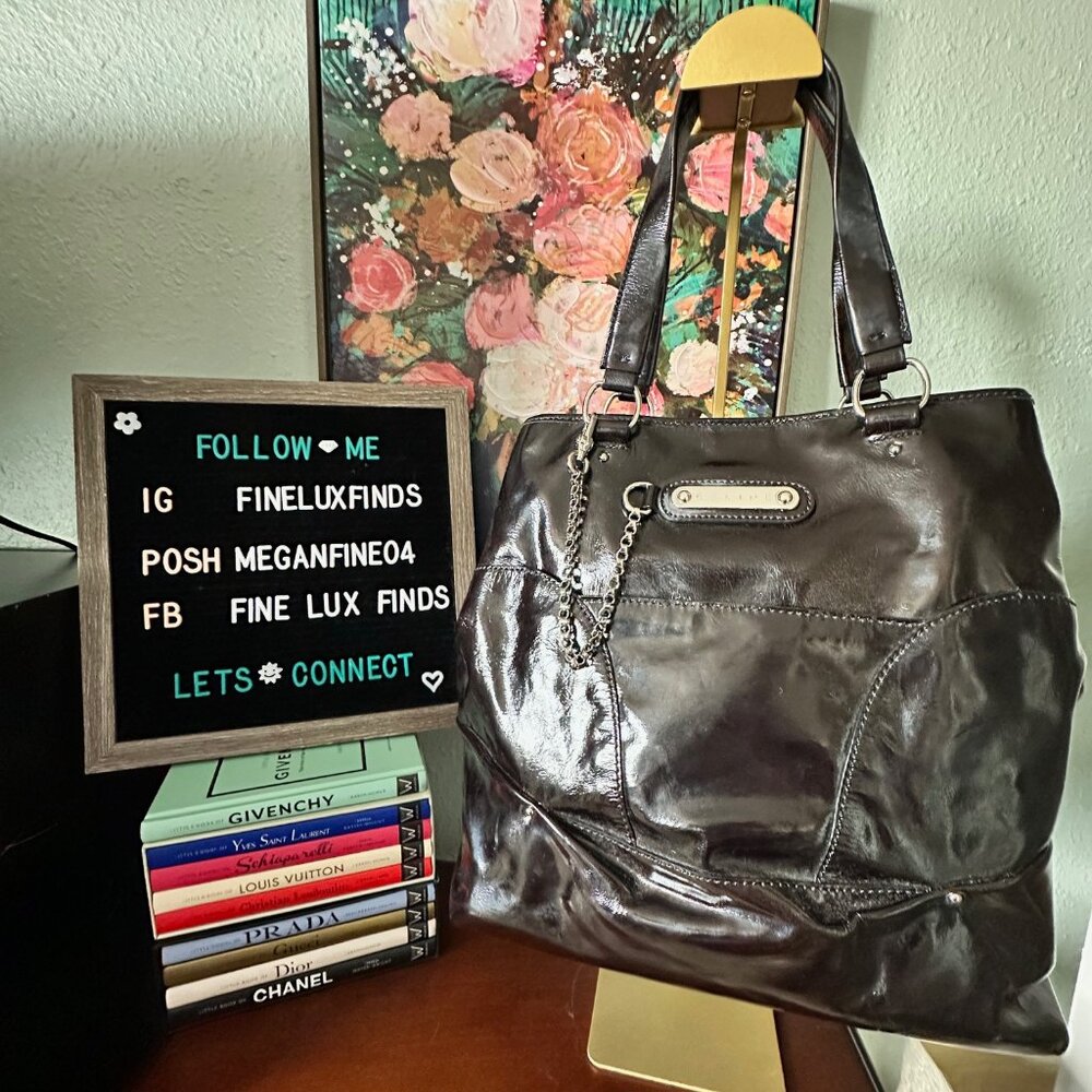 Celine Black PVC Patent Leather Women's Handbag - EUC